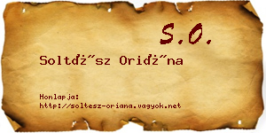 Soltész Oriána névjegykártya
